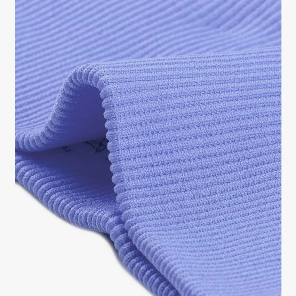 💙2 Piece Set: Periwinkle Ribbed Matching Sports Bra Biker Shorts Workout Set - Picture 3 of 10